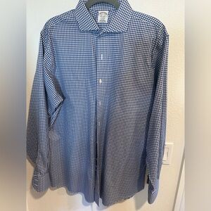 Brooks Brothers Blue and White Checkered Shirt
